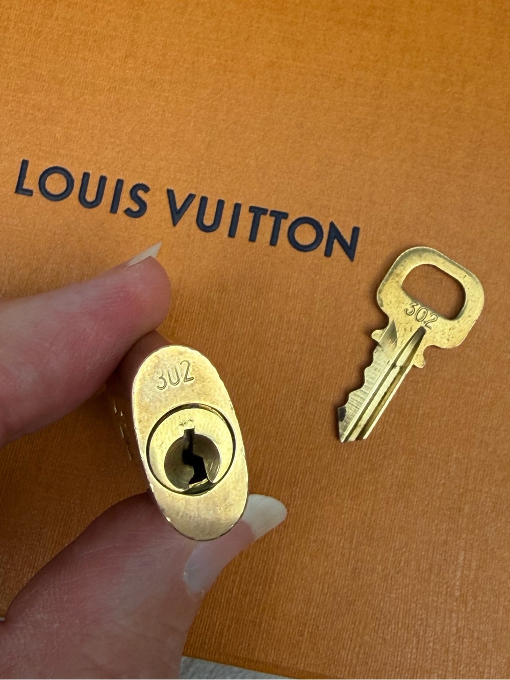Louis Vuitton Authentic LV Brass Lock and Key #302 Bag Charm Necklace Pendant - Picture 4 of 10